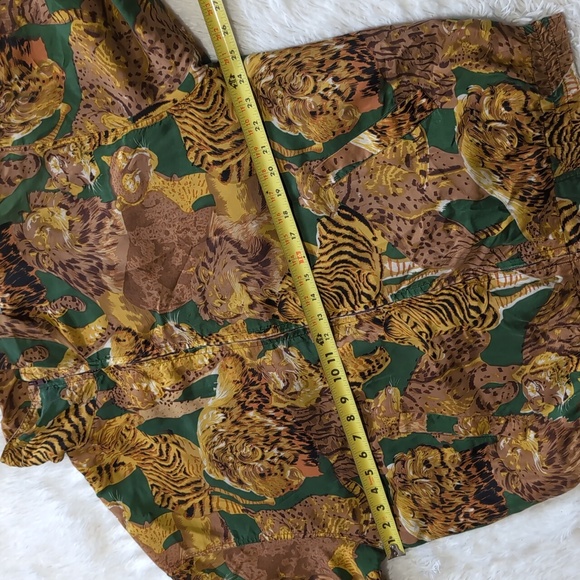🔴LOWEST! Vintage 100% Silk Lion, Tiger, & Leopard Big Cat Print Bomber Jacket - Picture 13 of 14